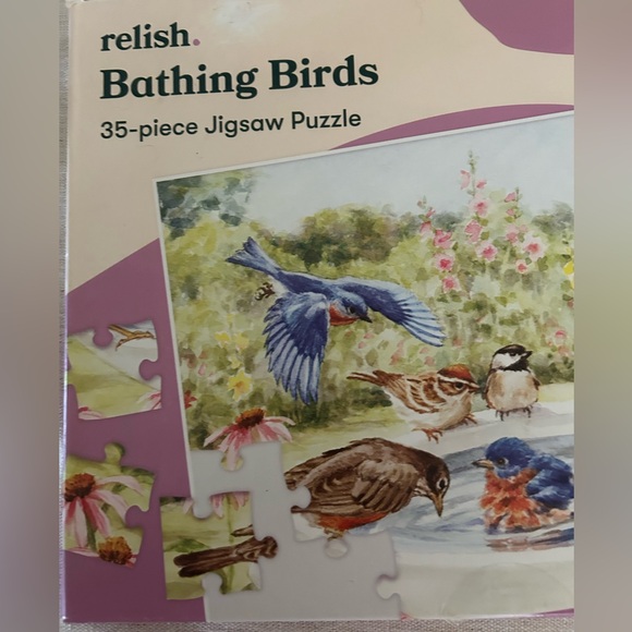 Relish Puzzle Large Pieces For Seniors- Dementia Product 35 Piece Bathing Birds - Picture 2 of 13